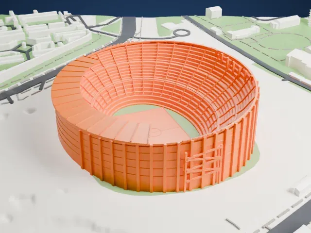 Camp Nou model, South view