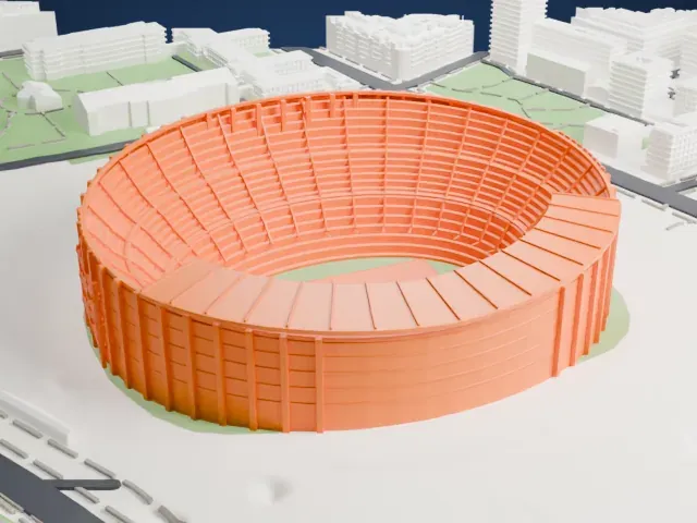 Camp Nou model, West view