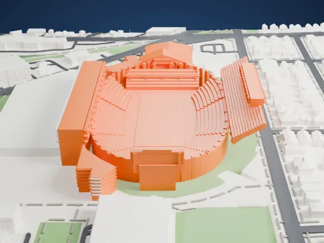 Camp Randall Stadium model, North view