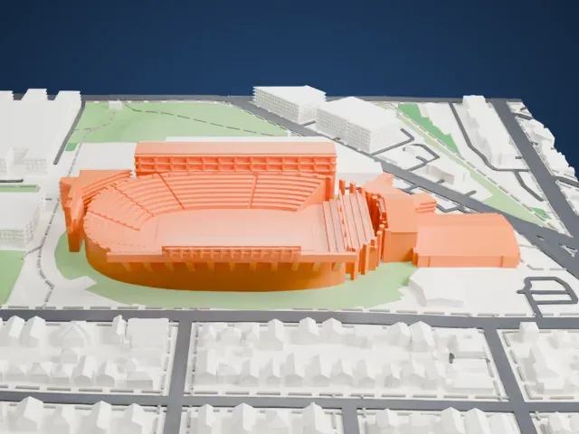 Camp Randall Stadium model, West view