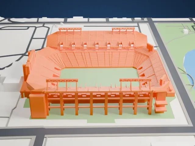 Camping World Stadium model, East view