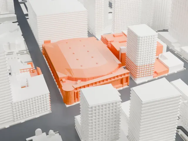 Canada Life Centre model, North view