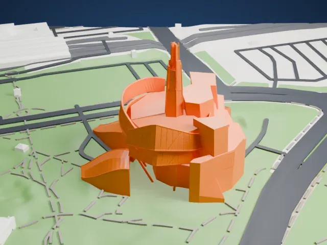 Canadian Museum for Human Rights model, East view