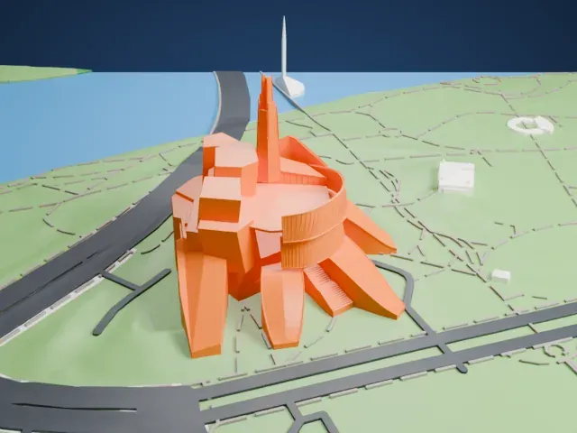 Canadian Museum for Human Rights model, West view