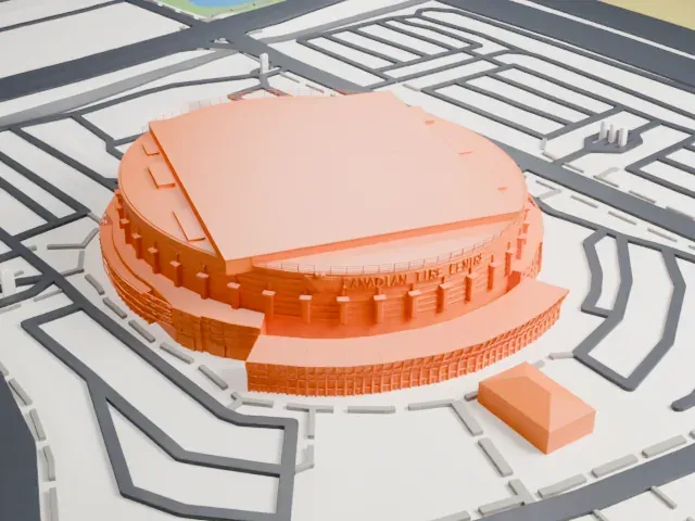 Canadian Tire Centre model, East view