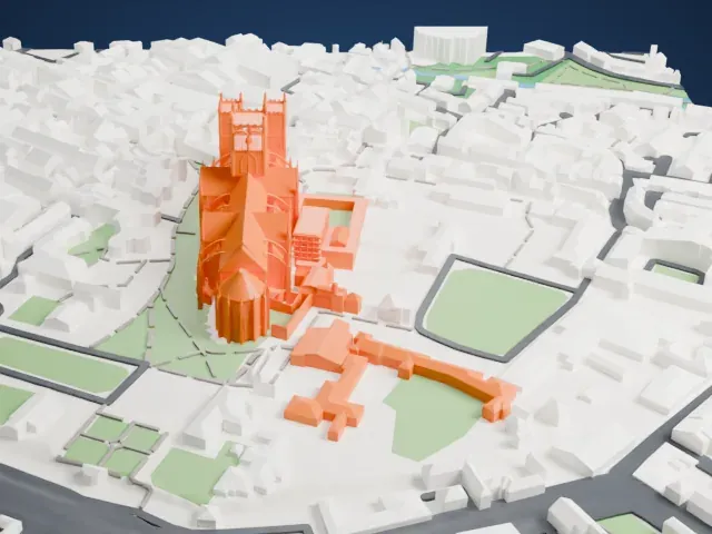 Canterbury Cathedral model, East view