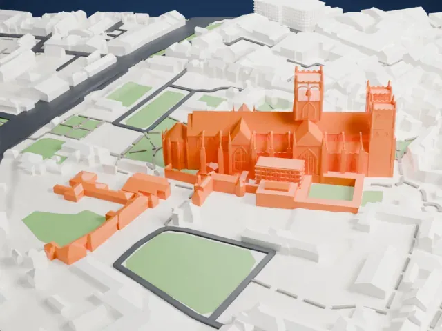 Canterbury Cathedral model, North view