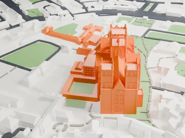 Canterbury Cathedral model, West view
