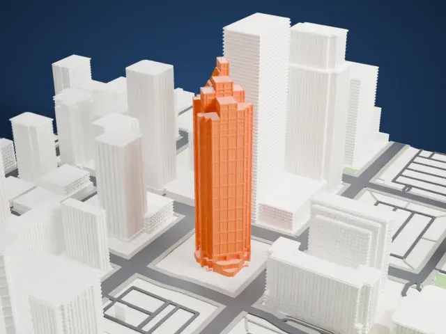 Canterra Tower model, East view