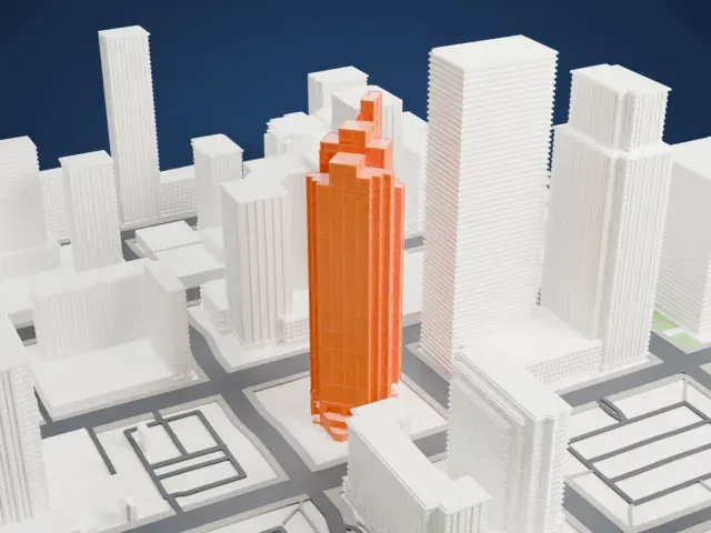 Canterra Tower model, North view