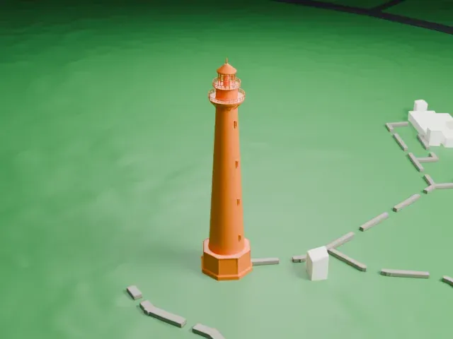 Cape Hatteras Lighthouse model, East view
