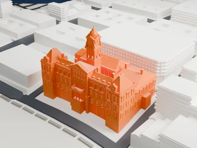 Cape Town City Hall model, North view