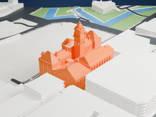 Cape Town City Hall model, West view