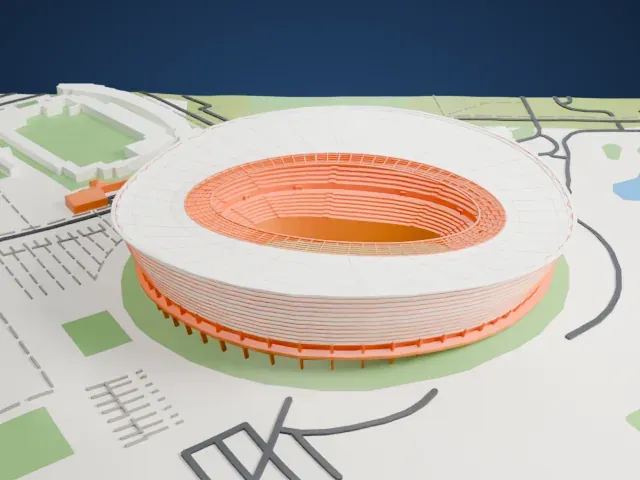 Cape Town Stadium model, East view