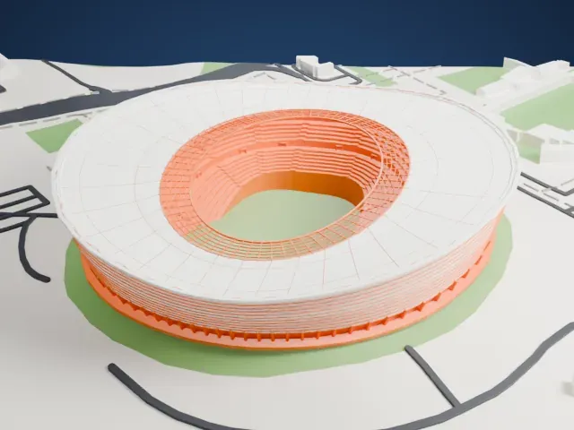 Cape Town Stadium model, North view