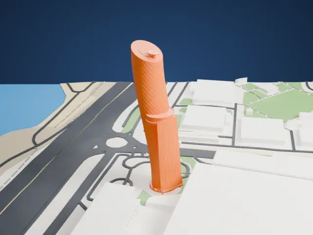 Capital Gate model, East view