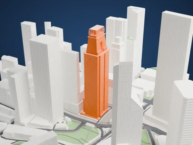 Capital Tower (Singapore) model, West view
