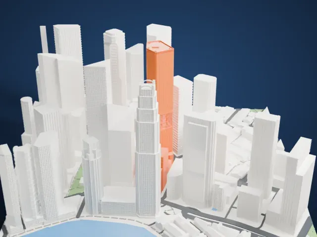 CapitaSpring model, North view