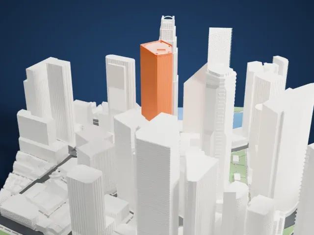 CapitaSpring model, South view