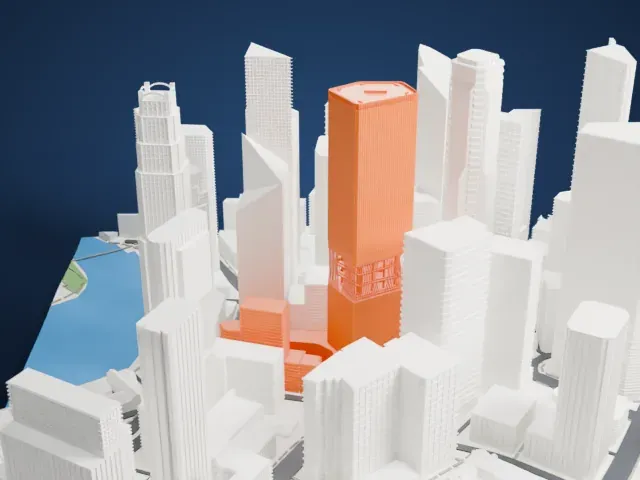 CapitaSpring model, West view