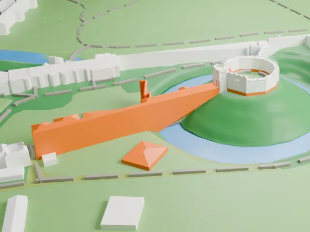 Cardiff Castle model, East view