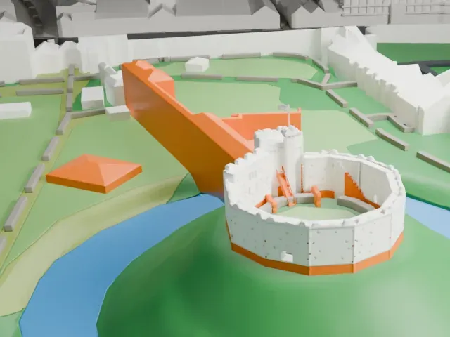 Cardiff Castle model, North view