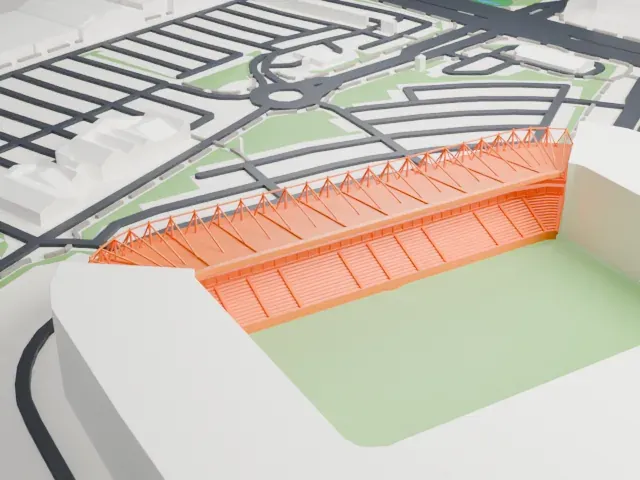 Cardiff City Stadium model, East view