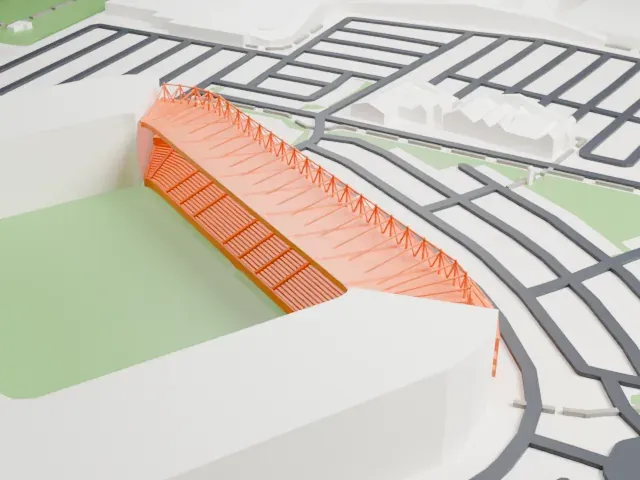 Cardiff City Stadium model, North view