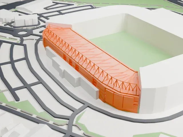 Cardiff City Stadium model, South view