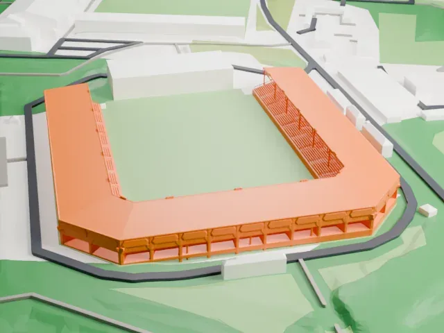 Carl-Benz-Stadion model, East view