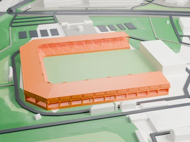 Carl-Benz-Stadion model, North view