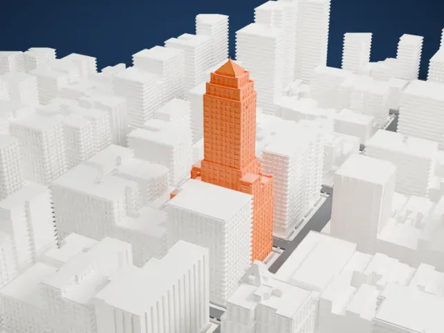 Carlyle Hotel model, North view