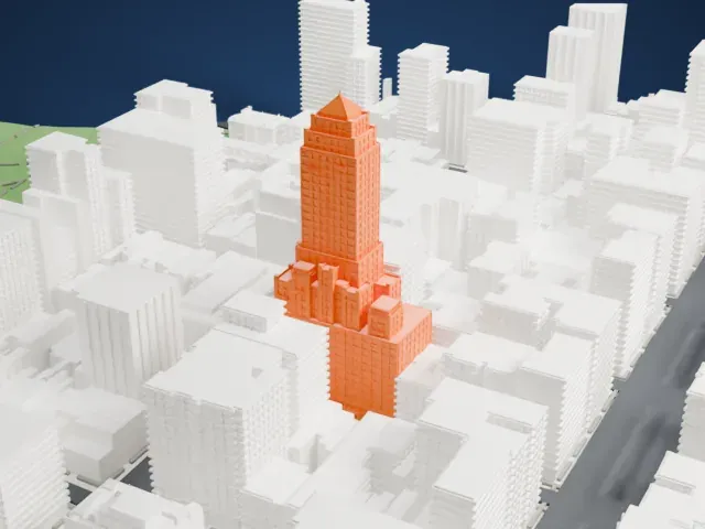 Carlyle Hotel model, South view