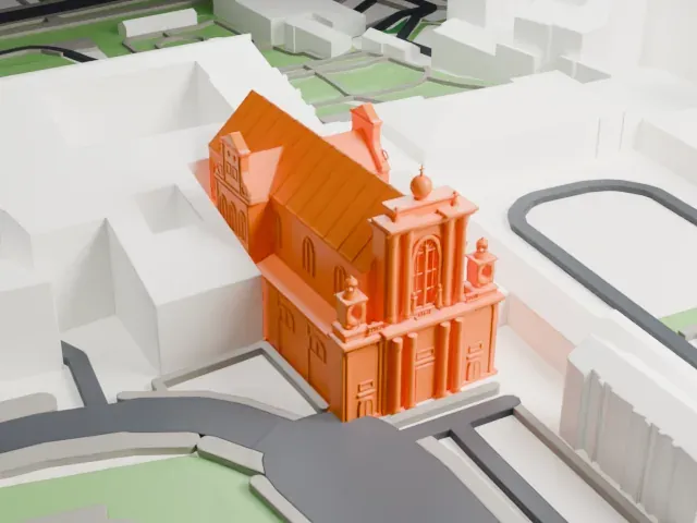 Carmelite Church, Warsaw model, West view