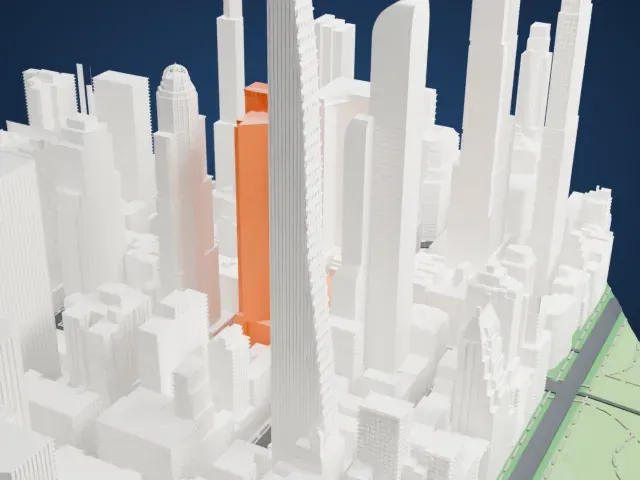 Carnegie Hall Tower model, East view