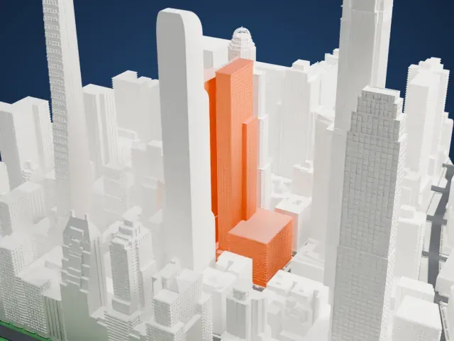 Carnegie Hall Tower model, North view