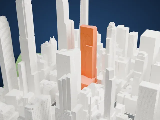 Carnegie Hall Tower model, West view