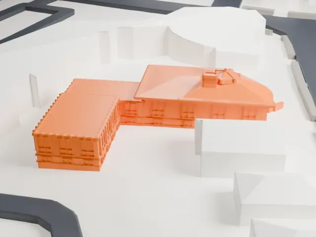 Carnegie Library, Montclair model, North view