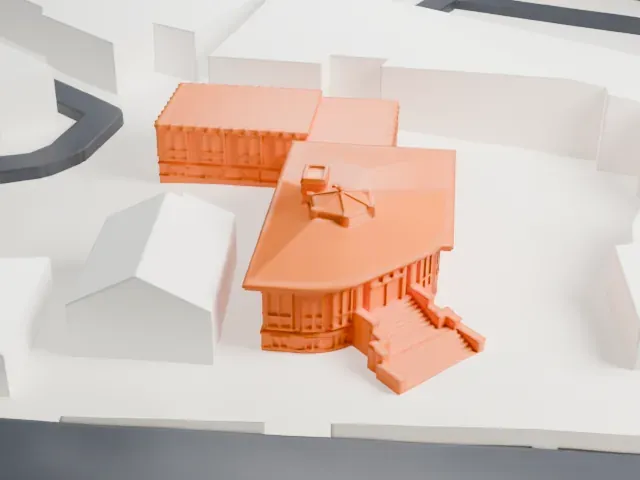 Carnegie Library, Montclair model, West view