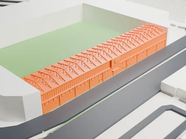 Carrow Road model, North view