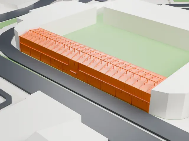 Carrow Road model, West view