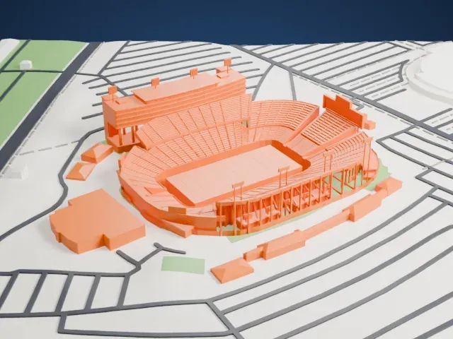 Carter–Finley Stadium model, East view