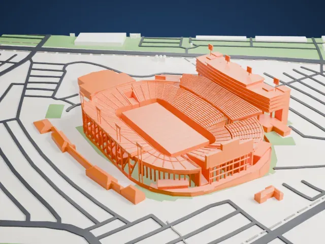 Carter–Finley Stadium model, North view