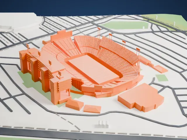Carter–Finley Stadium model, South view