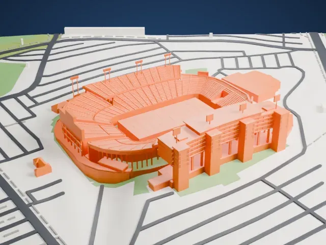 Carter–Finley Stadium model, West view