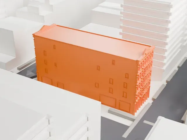 Cary Building model, East view