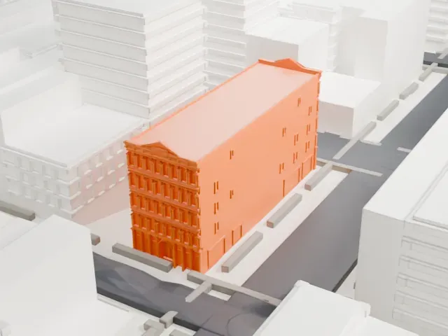 Cary Building model, South view