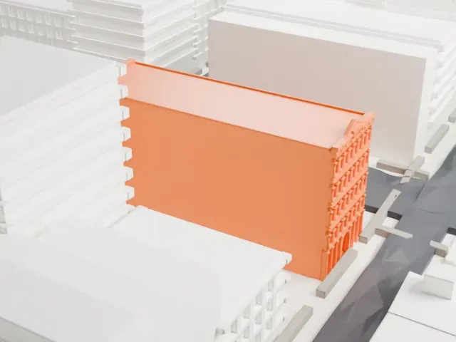 Cary Building model, West view