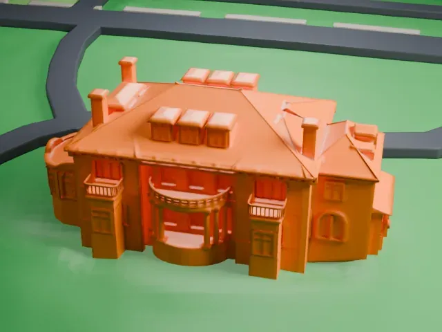 Casa Belvedere model, East view