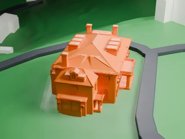 Casa Belvedere model, North view